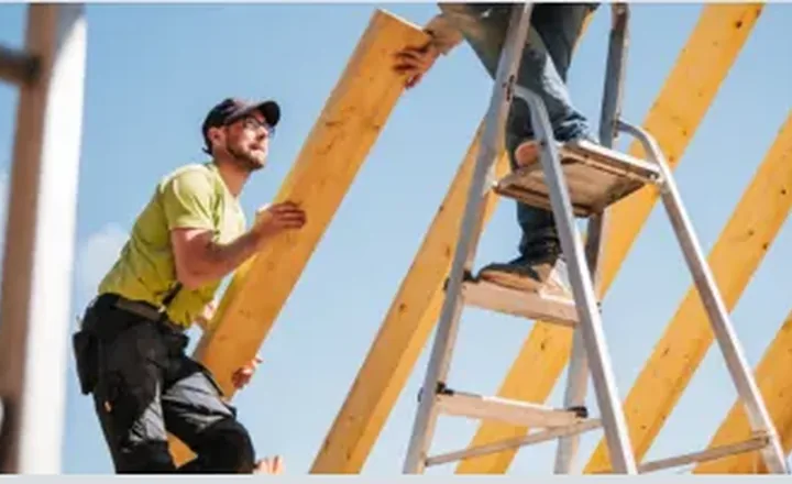 Skilled worker on a construction site